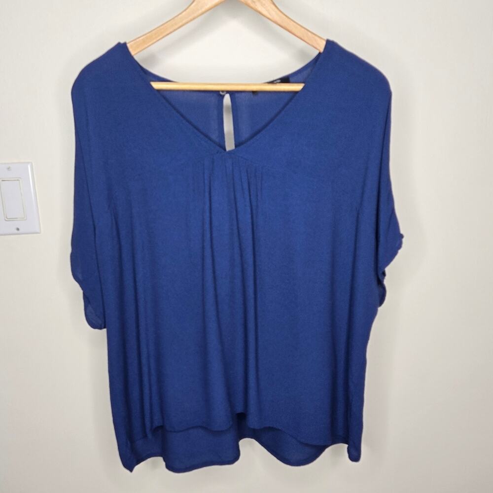 Madewell Blue Dolman Short Sleeve Blouse Relaxed Fit Size S